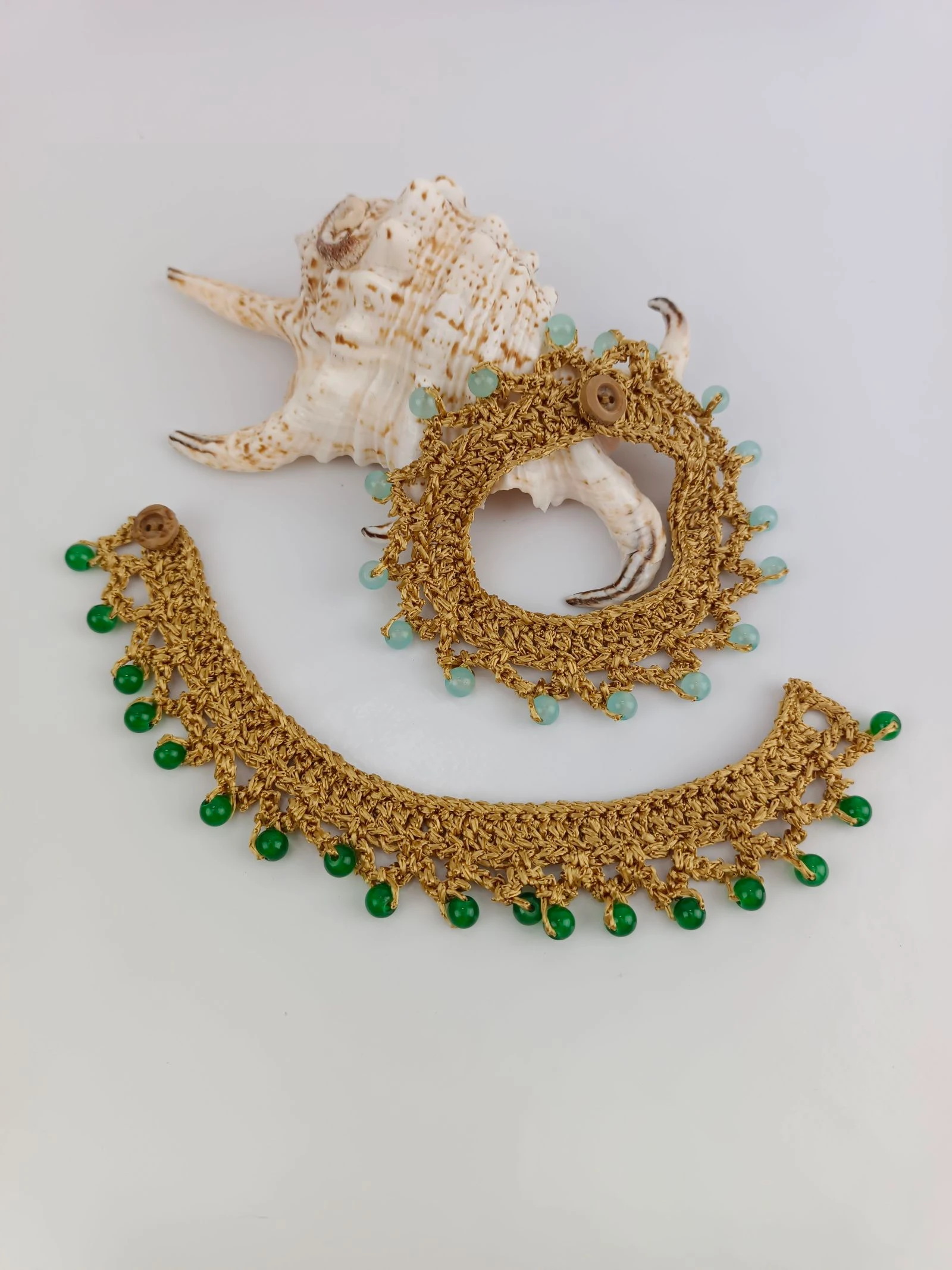 Lote de 2 pulseiras em cor dourada de crochê – photo 5